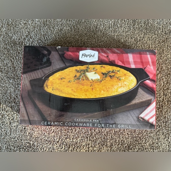 Parini Glazed Ceramic Casserole Pan Non Stick Lightweight 8.5"x14.8x2.2 - Picture 1 of 2